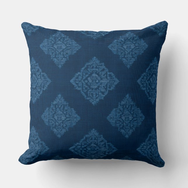 Decorative Blue Throw Pillow (Front)
