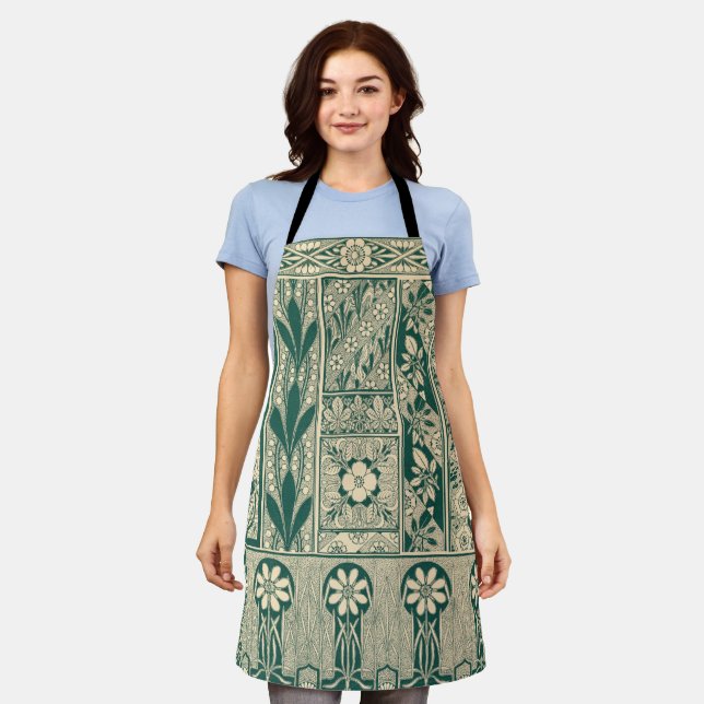 Decorative Botanical Art Nouveau Pattern Apron (Worn)