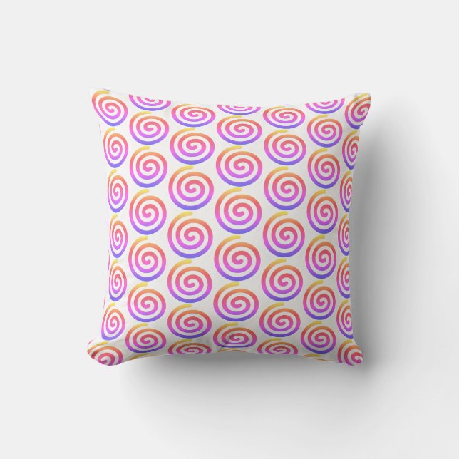 Decorative Bright Rainbow Coloured Accent Throw Pillow (Front)