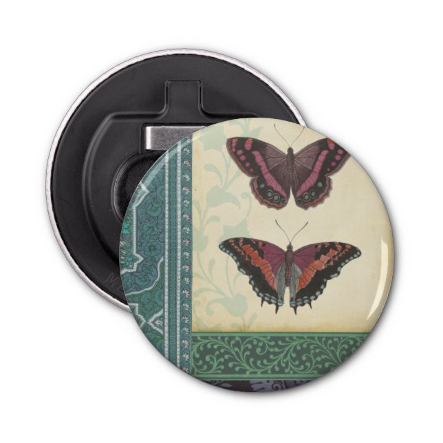 Decorative Butterfly Brocade by Vision Studio Bottle Opener (Front)