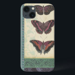 Decorative Butterfly Brocade by Vision Studio iPhone 13 Case<br><div class="desc">This decorative brocade design by Vision Studio features butterflies with floral prints in separate blocks. The tan background of the block featuring the butterflies contrasts nicely with their dark colouring. Order your copy now!</div>