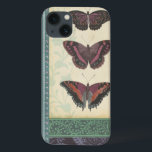 Decorative Butterfly Brocade by Vision Studio iPhone 13 Case<br><div class="desc">This decorative brocade design by Vision Studio features butterflies with floral prints in separate blocks. The tan background of the block featuring the butterflies contrasts nicely with their dark colouring. Order your copy now!</div>