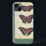Decorative Butterfly Brocade by Vision Studio iPhone 13 Case<br><div class="desc">This decorative brocade design by Vision Studio features butterflies with floral prints in separate blocks. The tan background of the block featuring the butterflies contrasts nicely with their dark colouring. Order your copy now!</div>