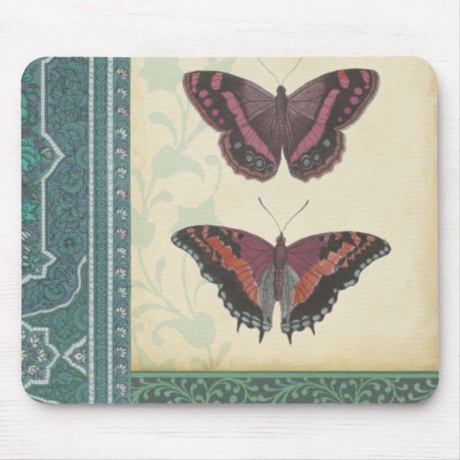 Decorative Butterfly Brocade by Vision Studio Mouse Pad (Front)