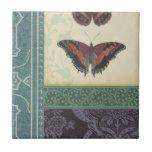 Decorative Butterfly Brocade by Vision Studio Tile<br><div class="desc">This decorative brocade design by Vision Studio features butterflies with floral prints in separate blocks. The tan background of the block featuring the butterflies contrasts nicely with their dark colouring. Order your copy now!</div>