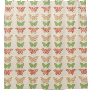Decorative Butterfly Patterns on Cream Background