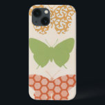 Decorative Butterfly Patterns on Cream Background iPhone 13 Case<br><div class="desc">The cream background of this June Erica Vess piece allows the colours of the butterfly patterns to leap off the print. If you love modern art,  or just love butterflies,  this is the piece for you!</div>