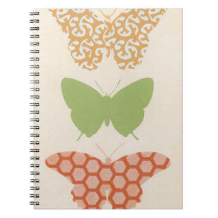 Decorative Butterfly Patterns on Cream Background Notebook