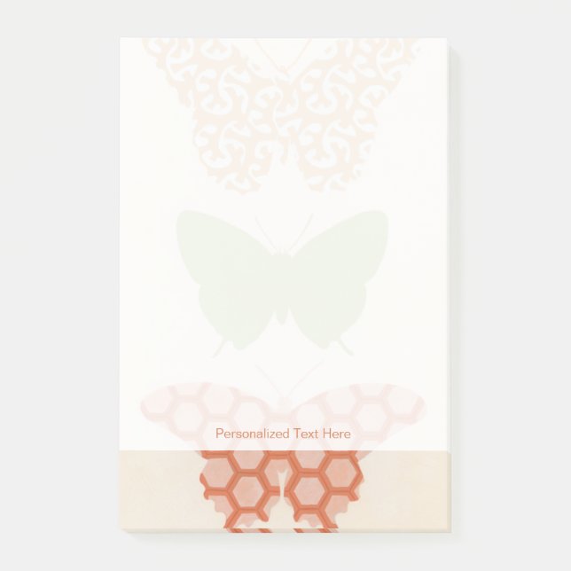 Decorative Butterfly Patterns on Cream Background Post-it Notes (Front)