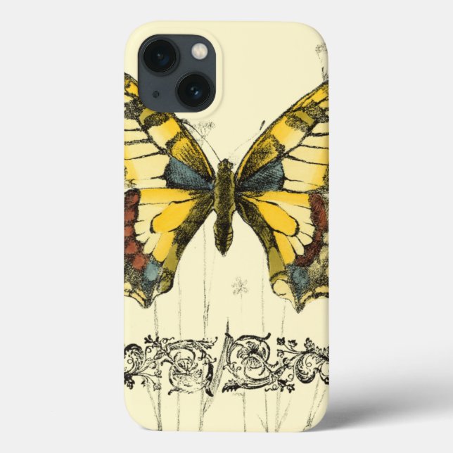 Decorative Butterfly with Wildflowers Case-Mate iPhone Case (Back)