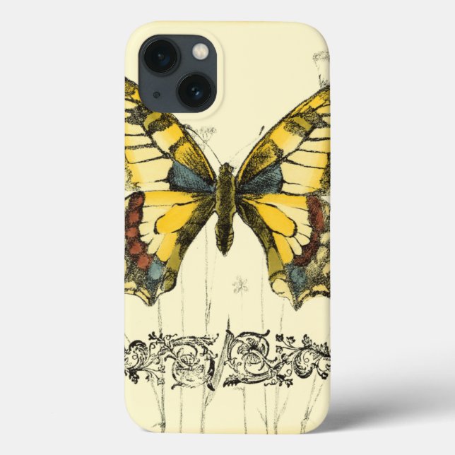 Decorative Butterfly with Wildflowers Case-Mate iPhone Case (Back)