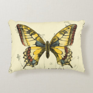 Decorative Butterfly with Wildflowers Decorative Pillow