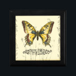 Decorative Butterfly with Wildflowers Gift Box<br><div class="desc">A brightly coloured,  decorative butterfly is the subject of this piece by Jennifer Goldberger. Wildflowers are drawn on the sides and underneath the huge butterfly. A lovely pastel border completes the scene. Order your print today!</div>