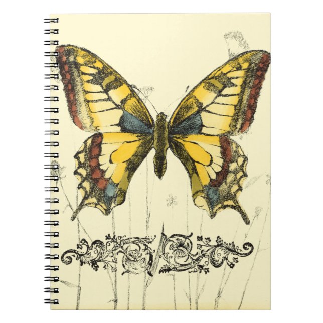 Decorative Butterfly with Wildflowers Notebook (Front)