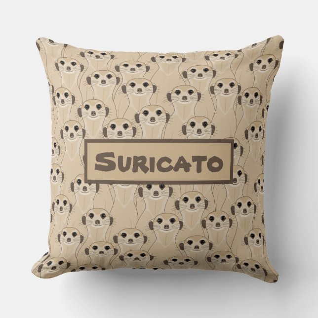 Decorative Cab Meerkats - Suricata Throw Pillow (Front)
