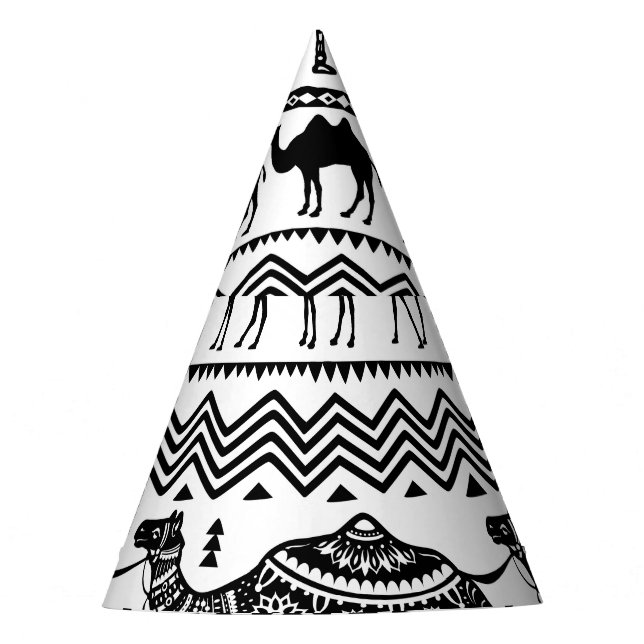 Decorative Camels Seamless Pattern Design Party Hat (Front)
