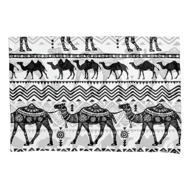 Decorative Camels Seamless Pattern Design Pillowcase (Front)