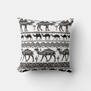 Decorative Camels Seamless Pattern Design Throw Pillow