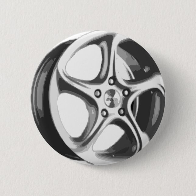 Decorative Car Rim 2 Inch Round Button (Front)