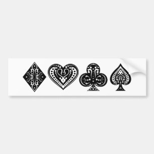 Decorative Card Suite Bumper Sticker