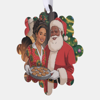 Décorative Carte de décoration Black Santa & Mrs. Claus