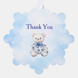 Décorative Carte de remerciement de baby shower bleu chinoise