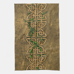 Decorative Celtic Knots With Ivy Kitchen Towel