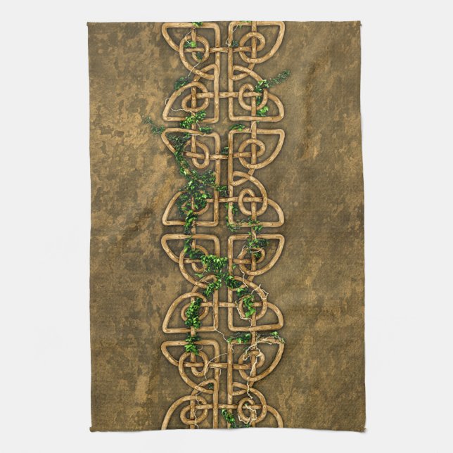 Decorative Celtic Knots With Ivy Kitchen Towel (Vertical)