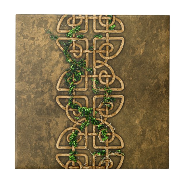 Decorative Celtic Knots With Ivy Tile (Front)