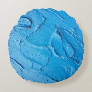 Decorative cement on a wall texture.abstract, aged round pillow