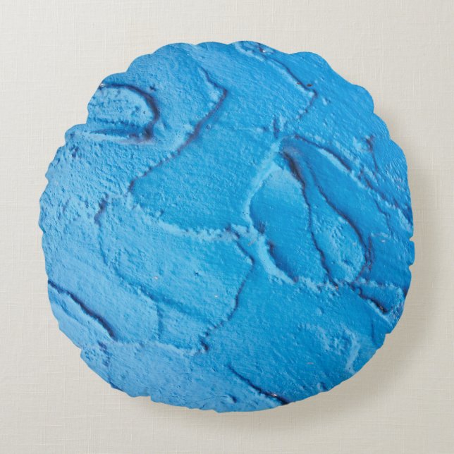 Decorative cement on a wall texture.abstract, aged round pillow (Front)