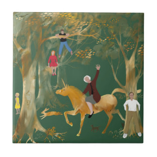 Decorative ceramic tile