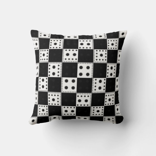 Decorative Chequerboard Design Throw Pillow (Back)