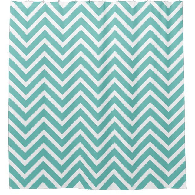 Decorative Chevron Pattern Light Teal And White (Front)