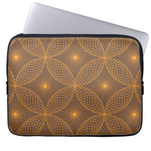 Decorative, chic, abstract mandala style pattern laptop sleeve