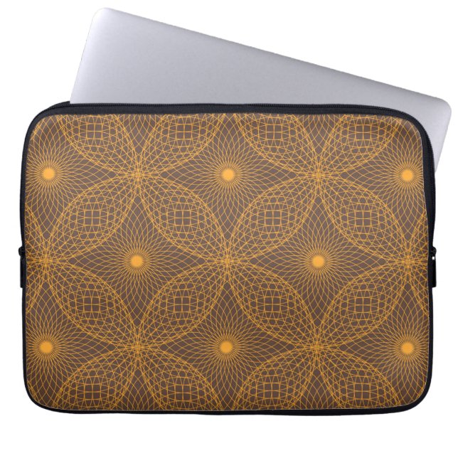 Decorative, chic, abstract mandala style pattern laptop sleeve (Front)