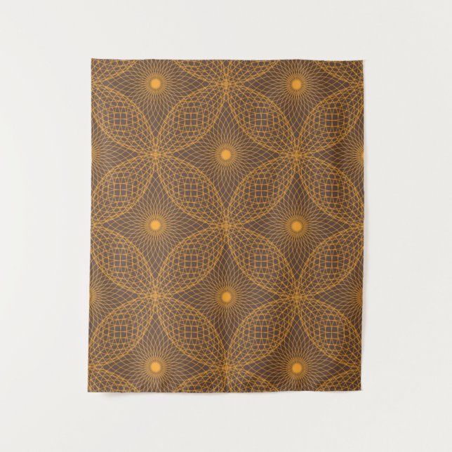 Decorative, chic, abstract mandala style pattern tapestry (Front)