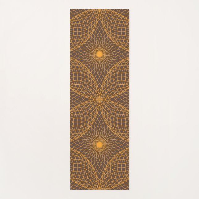 Decorative, chic, abstract mandala style pattern yoga mat (Front)