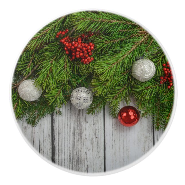 Decorative Christmas Backdrop Ceramic Knob (Front)