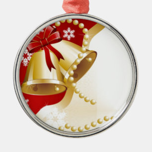Decorative Christmas Gold Bells Metal Ornament