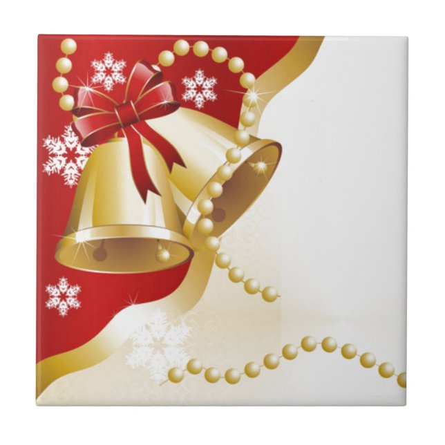 Decorative Christmas Gold Bells Tile (Front)