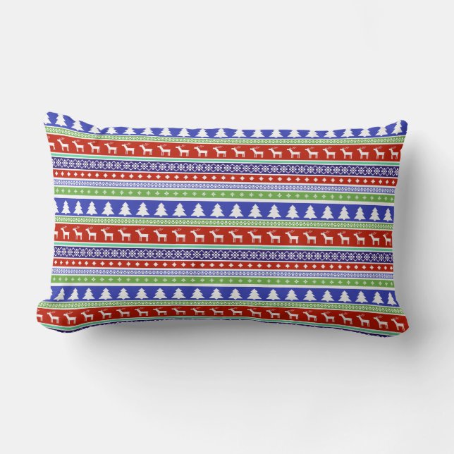 Decorative Christmas Holiday Lumbar Pillow (Front)