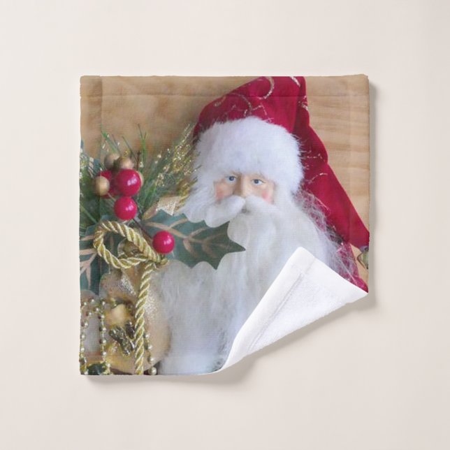DECORATIVE CHRISTMAS SANTA WASH CLOTH (Wash Cloth)
