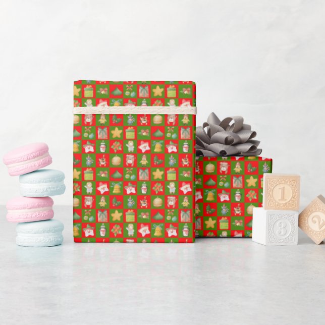 Decorative Christmas seamless pattern Wrapping Paper (Baby Shower)