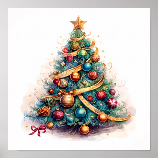 Decorative, Christmas sketch tree poster (Front)