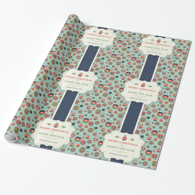 Decorative Christmas Snow with Glitter Wrapping Paper (Unrolled)