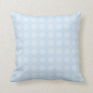 Decorative Christmas Snowflake background Blue Throw Pillow