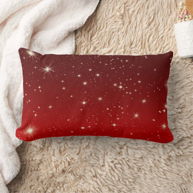 Decorative Christmas Snowflake Blue Stars Holiday Lumbar Pillow (Blanket)
