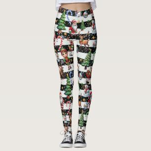 Decorative Christmas Stripes Pattern Design Leggings