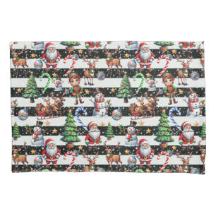 Decorative Christmas Stripes Pattern Design Pillowcase